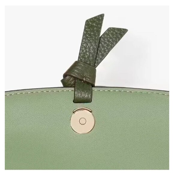 S Kate Spade Knott Flap Crossbody Bag Dark Green Leather Purse K6830 NWT $248 - Picture 10 of 11